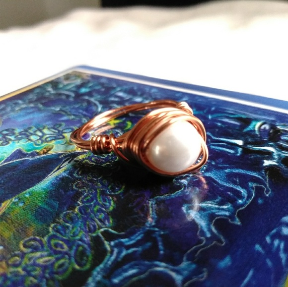 🆕Boho Style Ring - Copper Ring - Pearl - Picture 3 of 4